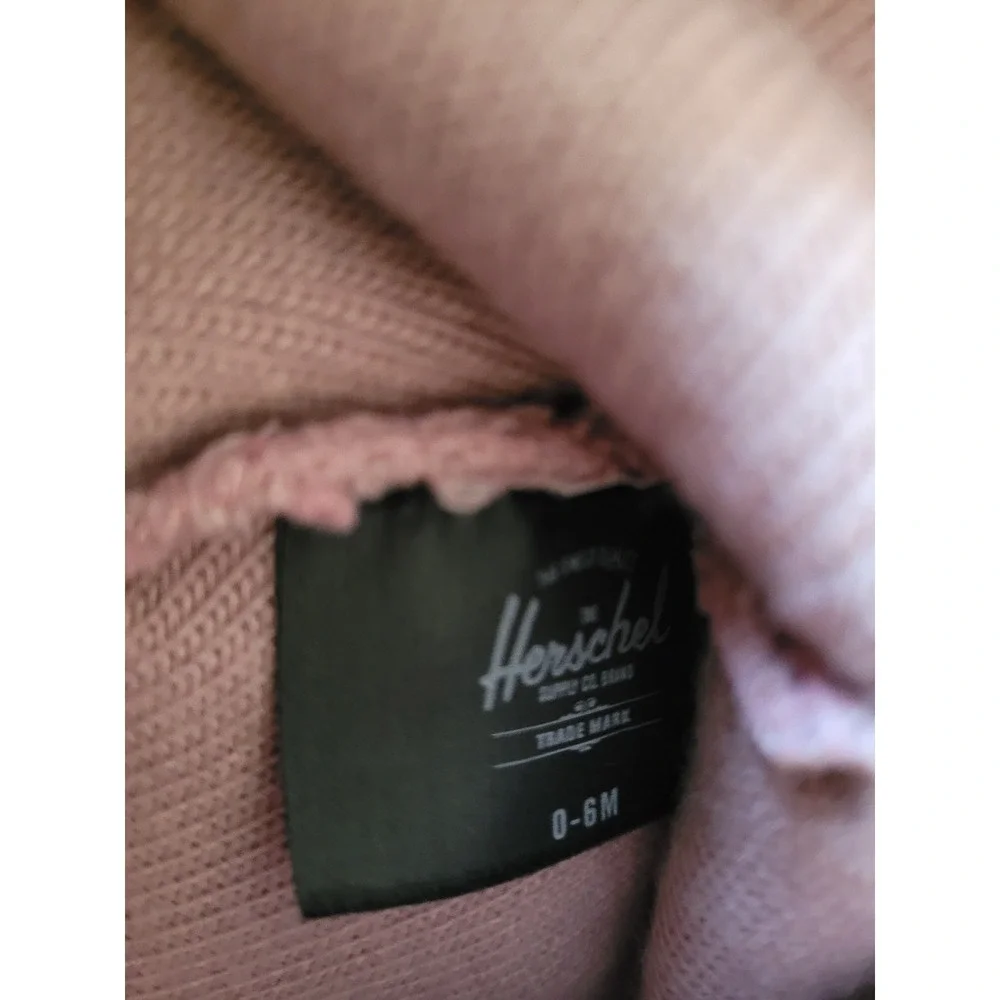 Herschel Supply Co Baby Beanie Pink Knit Logo Patch Infant Hat 0-6 Months #8